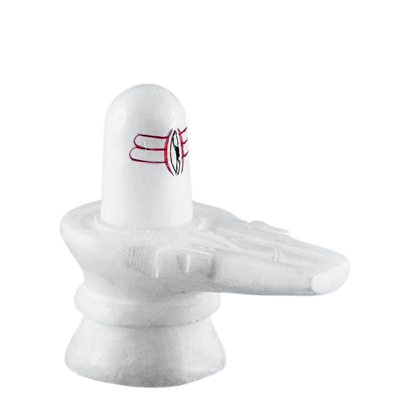 Pure White Stone Shivaling for Puja