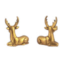 Seated Deer - Set of 2 Brass Statues 2.50"