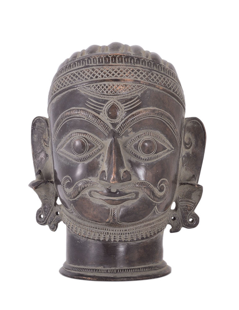Antiquated Brass Shiva Head