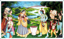 Radha & Krishna Play Holi - Oil Painting