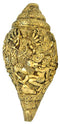 Durga Story Carving on Brass Conch 9.50"