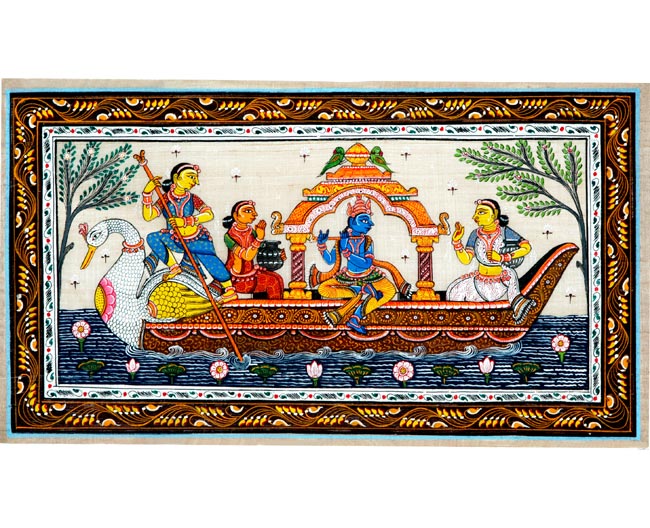 Lord Krishna Boating on River Yamuna