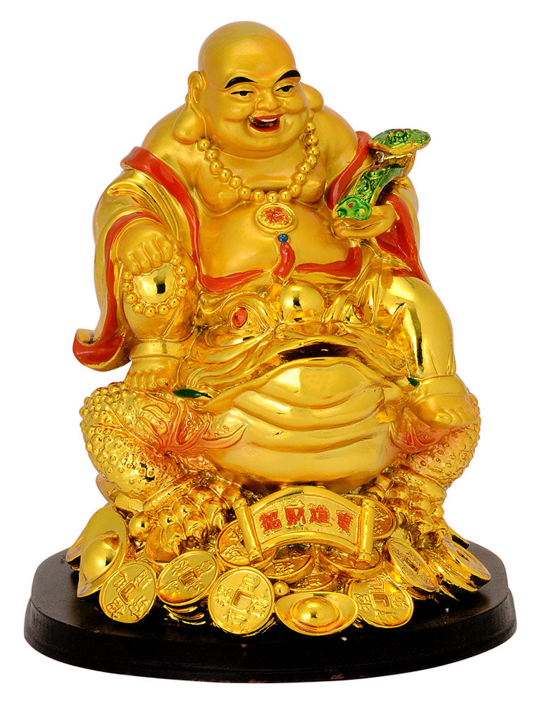 Laughing Buddha Seated on Money Frog