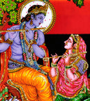 Lord Krishna Playing Flute with Radha Rani