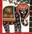 Elephant Pair Under Tree of Life - Madhubani Painting on Hand Made Paper