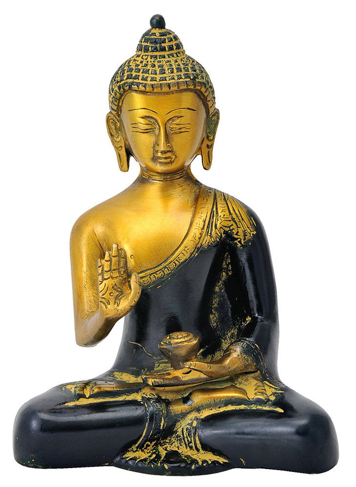 Blessing Lord Buddha Brass Sculpture