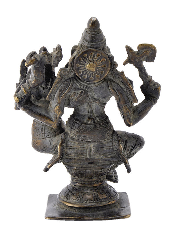 Lord Shiva as Pashupatinath with Parvati - Antiquated Sculpture