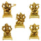 Musician Ganeshas - Set of 5 Brass Statues