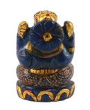 Lord Ganesha - Lapis Lazuli Stone Carving 1.75"