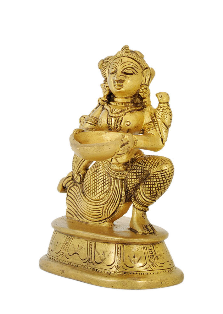 Meenakshi Puja Lamp - Fine Brass Statue