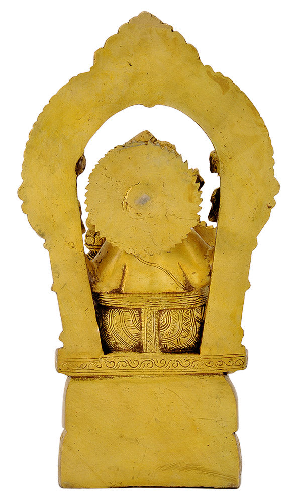 Lord Vinayaka Sculpture with Carved Aureole