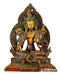 Seated Goddess Green Tara Brass Figurine