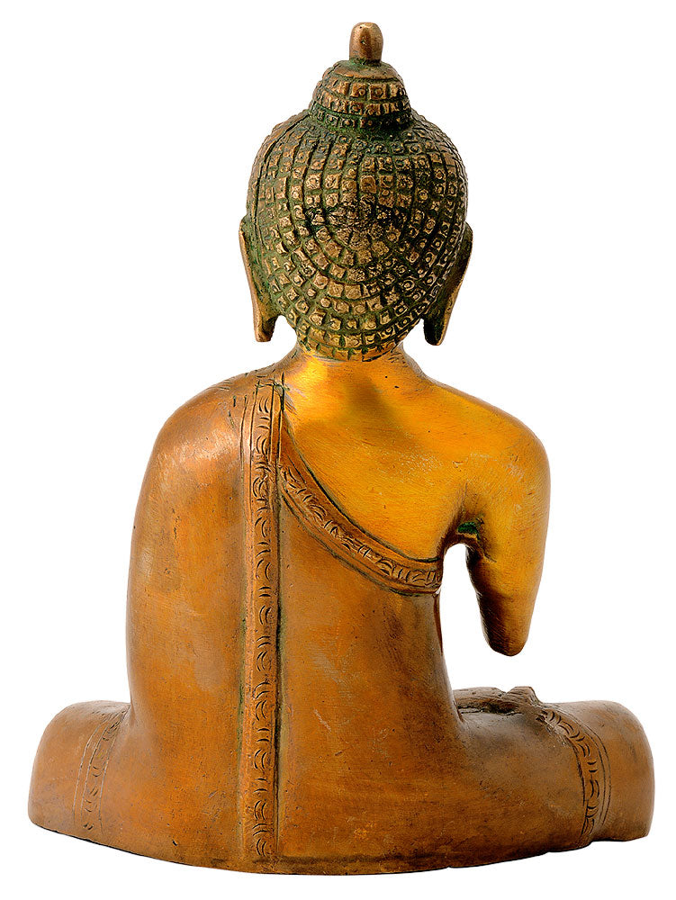 Antiquated Brass Buddha in Golden Brown Finish