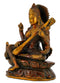 Goddess Saraswati Seated on Lotus Brass Statue 8.75"