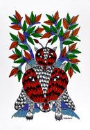 Gond Tribal Painting "Tigers" 14"