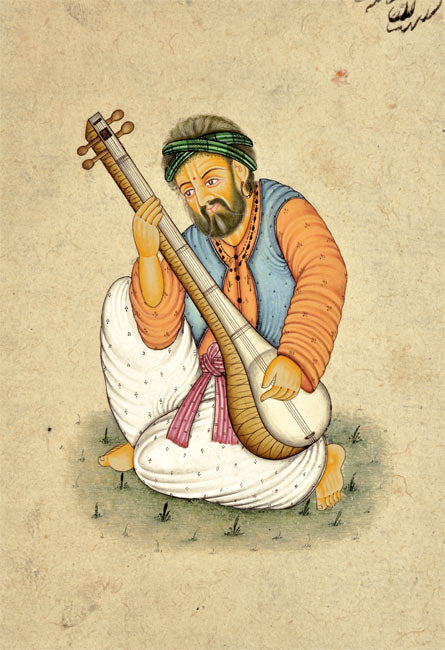 Indian Sitar Musician - Miniature Painting