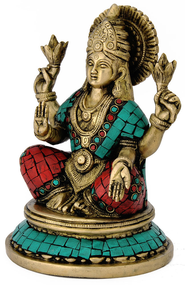 Lakshmi with Lotus Flowers