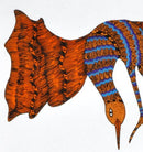 Deer Protects Her Fawn From Eagle - Gond Painting