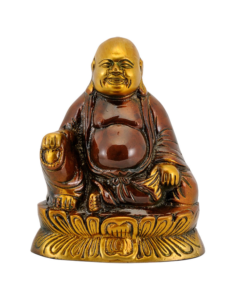 Good Luck for All "Laughing Buddha" Brass Statue