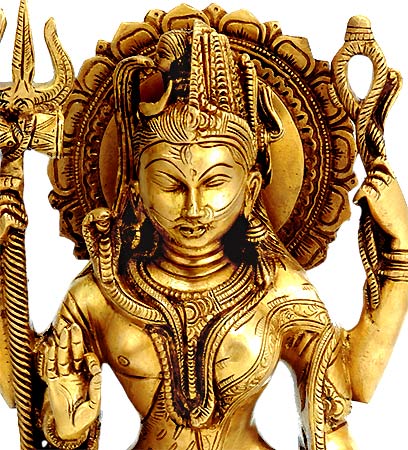 'Ardhanarishvara' Combined Form of Shiva Shakti - Brass Statue