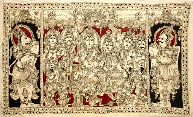 Shri Ram Darbar - Cotton Kalamkari Painting 87"