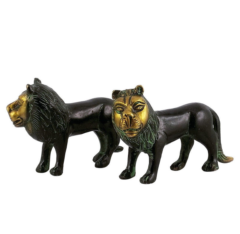 Brass Lions in Black Finish