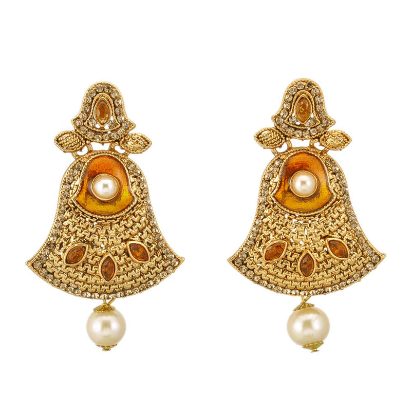 Embellished Pair Metal Earrings