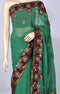 GreenSaree with Heavily Embroidered Border