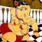 Chubby Lord Ganesha - Cotton Batik Painting