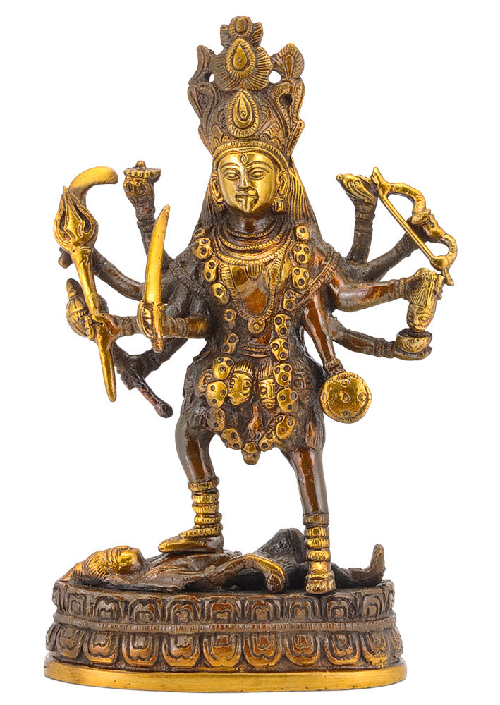 Kali Mata Brass Statue 9"