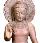 Abhaya Buddha - Pink Stone Statue