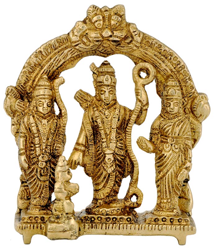 Shri Ram Darbar - Small Brass Statue