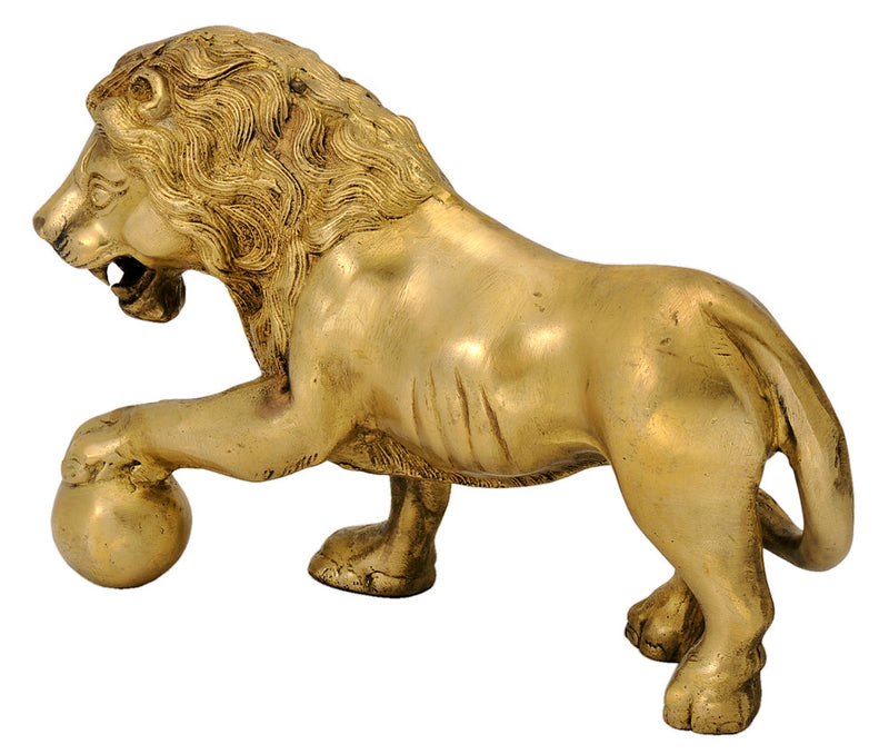 Brass Lion Sculpture 7.25"