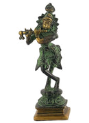 Lord Murli Manohar Krishna - Black Finish Brass Statue