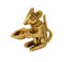 Mouse Holding Lamp - Brass Figure 2.25"