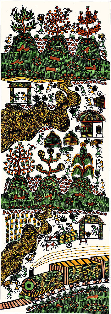 The Country Side - Warli Tribe Painting