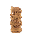 Elephant Family Wooden Figurine