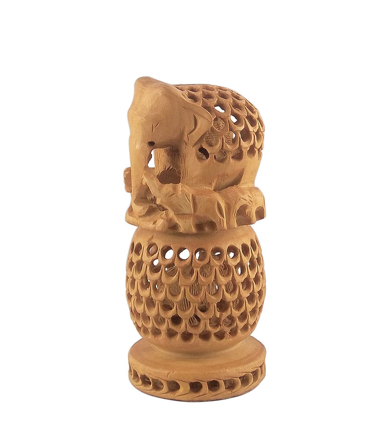 Elephant Family Wooden Figurine
