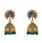 Peacock Beautiful Indian Style Jhumki Earrings Blue Green