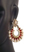 Pearl and Red Stone Dangling Earrings for Women