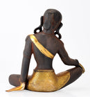 Seated Goddess Tara - Old Rustic Finish Brass Statue