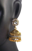 Golden Jhumki Earring in Indian Traditional Style