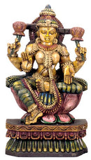 "Goddess Lakshmi" Wood Statue