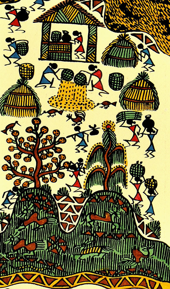 The Inhabitants Of Warli - Painting on Handmade Paper