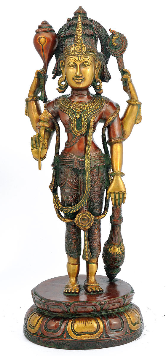Standing Lord Vishnu Holding Club 22"