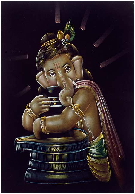 Lord Ganesha Embracing Shivlinga