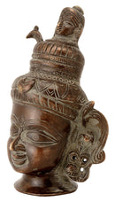 Gangadhar Shiva Head - Antiquated Brass Sculpture