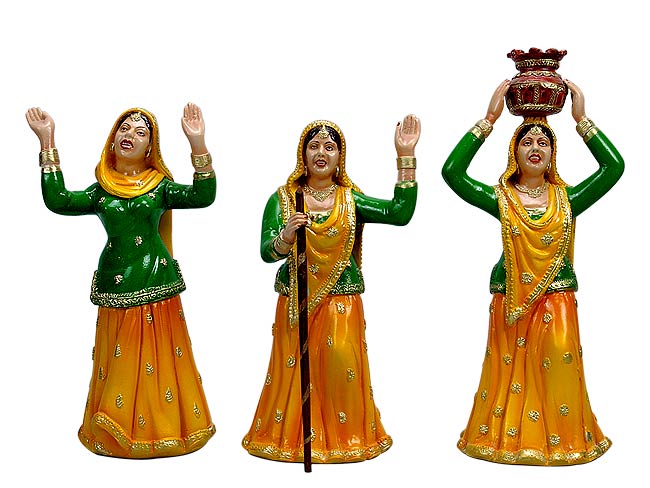'Gidda' Ladies Dance of Panjab - Fiber Dolls