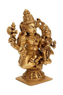 Lord Dakshinamurti Shiva With Parvati - Brass Sculpture