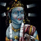 "Lord Gopala" Handmade Velvet Painting 27"